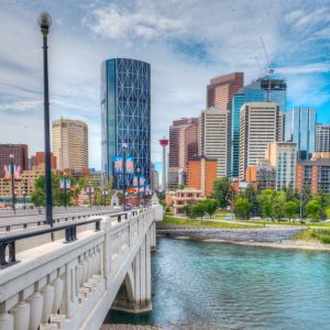 Photo of Calgary skyline where dental implants are placed at Mahogany
